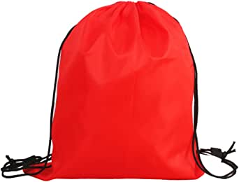 Deidentified Red Drawstring Bag with Grey String RRP 2.49 CLEARANCE XL 59p or 2 for 1